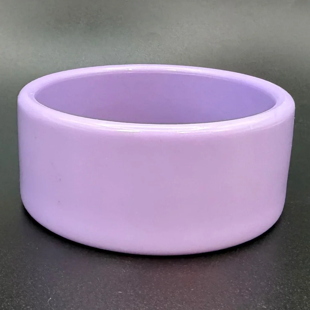 Vintage Bangle Bracelet Size 8.25 Lavender Chunky Wide Light PurpleStackable